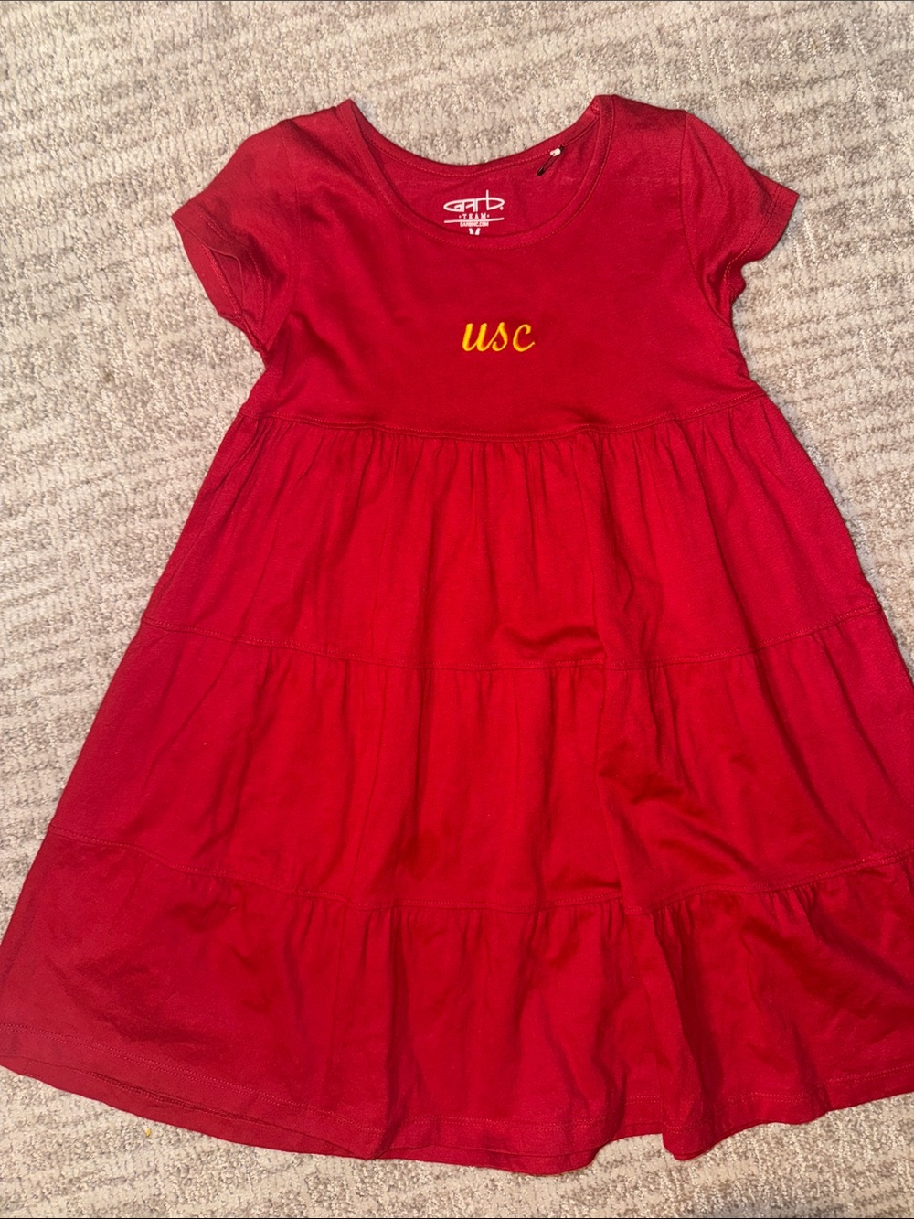 Garb USC Trojans Jasmine Ruffle Swing Dress girls medium 7-8 red tiered tailgate